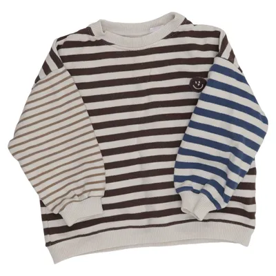 Sweatshirt (Marron, Blanc, Bleu) de Zara Coton, Polyester