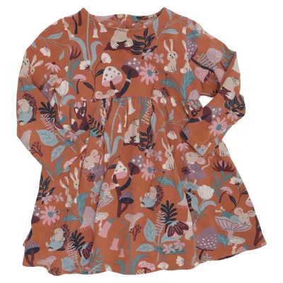 Robe (Marron, Multicolore) de Polarn O. Pyret Élasthane, Coton biologique