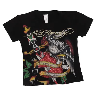 T-shirt (Noir, Multicolore) de Ed Hardy Élasthane, Polyester