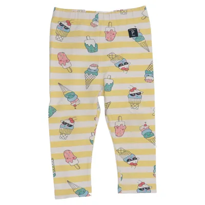 Legging (Jaune, Blanc, Multicolore) de Polarn O. Pyret Élasthane, Coton biologique