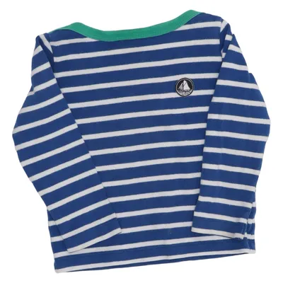T-shirt à manches longues (Bleu, Blanc, Vert) de Petit Bateau Coton