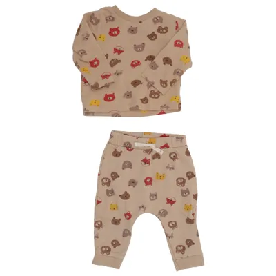 Pyjamas (Beige, Flerfärgad) från Nutmeg Bomull, Elastan