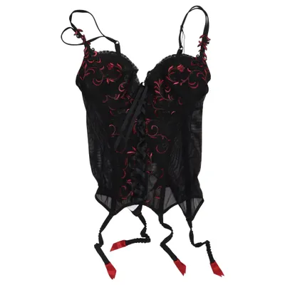 Bustier (Zwart, Rood) van Lise Charmel Katoen, Elastaan, Polyamide, Polyester, Polyurethaan