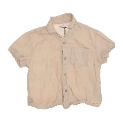 Korte mouwen shirt (Beige) van Lindex Kids Katoen, Linnen