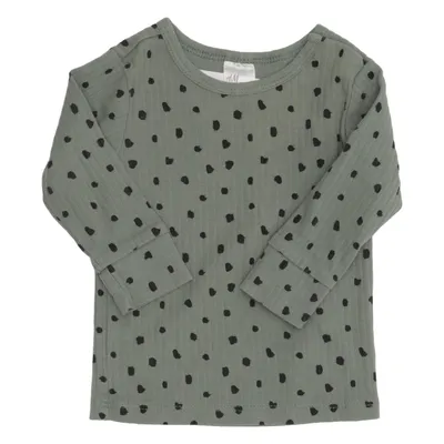 Långärmad t-shirt (Grön, Svart) från H&M Bomull, Elastan