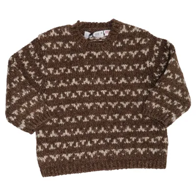 Sweater (Brown, White) from Zara Acrylic, Cotton, Polyester