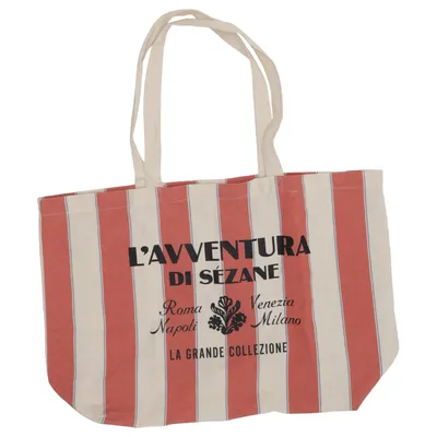 Sac en toile (Beige, Rouge) de Sézane Coton