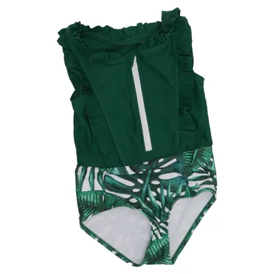 Maillot de bain une pièce (Vert, Blanc, Multicolore) de Shein Élasthane, Polyester