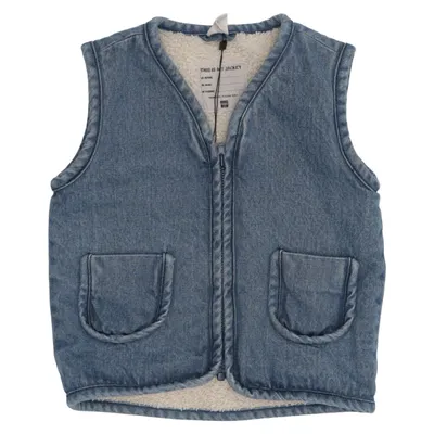 Gilet d'extérieur (Bleu) de Hema Coton biologique, Polyester