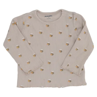 Långärmad t-shirt (Beige, Flerfärgad) från Rikiki Bomull, Elastan