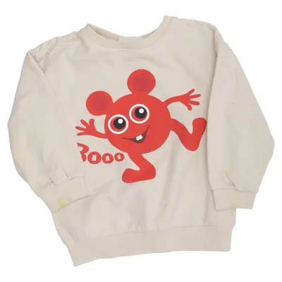 Collegetröja (Beige, Röd) från Babblarna x KappAhl Bomull, Elastan