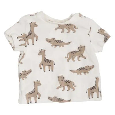 T-shirt (Hvid, Brun) fra Baby C&A Bomuld