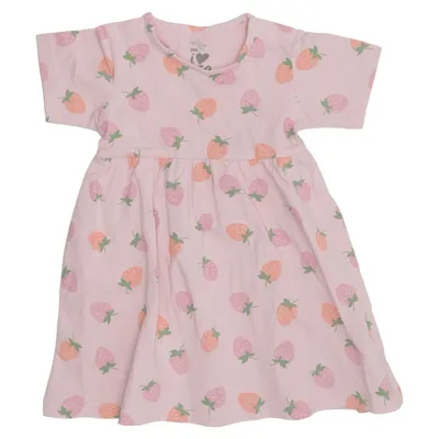 Klänning (Rosa, Flerfärgad) från ICA I Love Eco Elastan, Ekologisk bomull