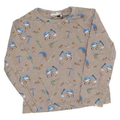 T-shirt à manches longues (Beige, Multicolore) de Minymo Élasthane, Coton biologique