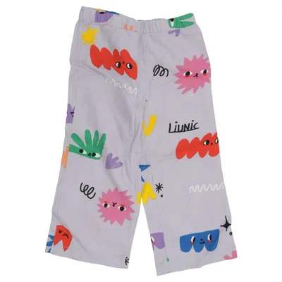 Broek (Lila, Meerkleurig) van H&M x Liunic Katoen, Viscose