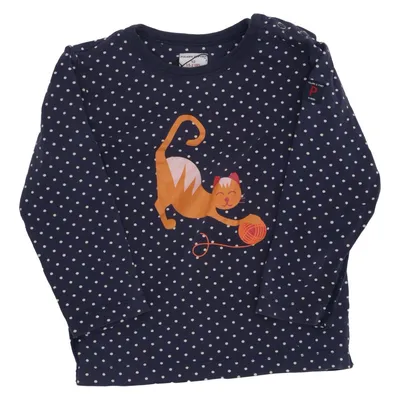 Long sleeve T-shirt (Blue, White) from Polarn O. Pyret Cotton, Elastane