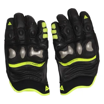Motorhandschoenen (Zwart, Geel) van Dainese Leer, Polyamide