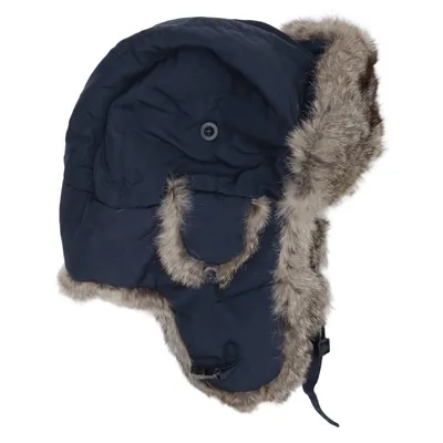 Trapper hat (Blue, Gray) from Sportswear Polyamide, Polyester, Rabbit fur