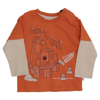 Langærmet t-shirt (Orange, Beige) fra Okay