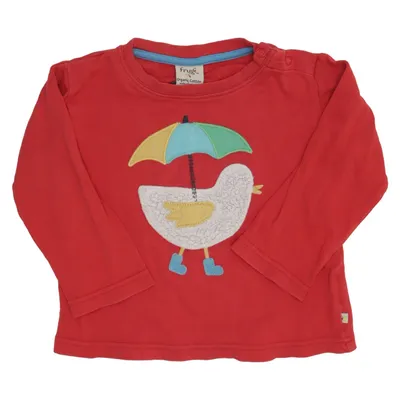 Langærmet t-shirt (Rød) fra Frugi Økologisk bomuld