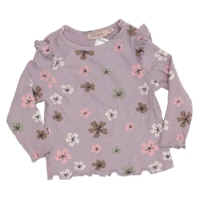 Långärmad t-shirt (Lila, Flerfärgad) från Småfolk Bomull, Elastan, Polyester