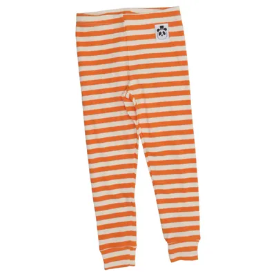 Leggings (Orange, Vit) från Mini Rodini Elastan, Ekologisk bomull