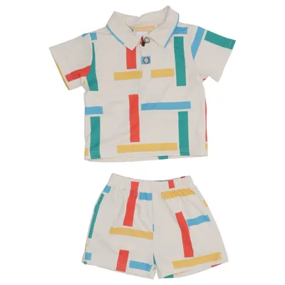 Set (White, Multicolored) from Garment Elastane, Polyester