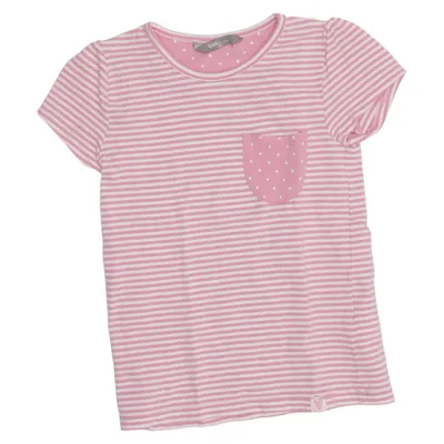 T-shirt (Pink, White) from Kids by Lindex Elastane, Organic cotton