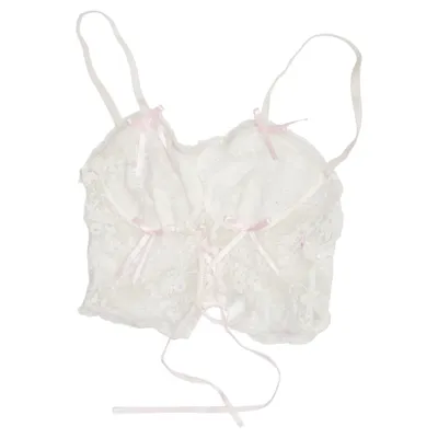Bustier (White, Pink) from Romwe Elastane, Polyester