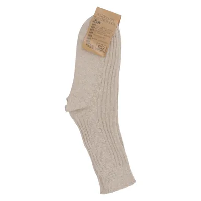 Gebreide sokken (Beige) van Waldviertler Linnen, Viscose