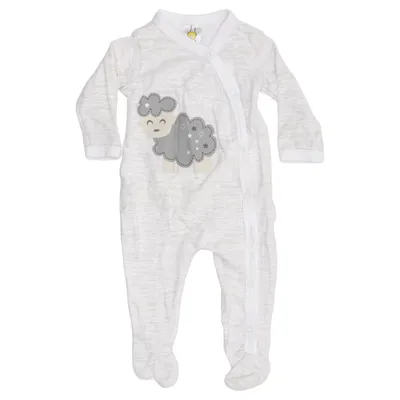 Sparkdräkt (Vit, Grå) från Baby Bomull
