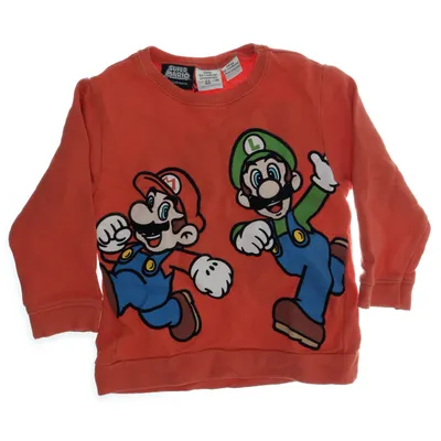 Sweatshirt (Orange, Multicolore) de Super Mario Coton, Élasthane