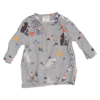 Långärmad t-shirt (Grå, Flerfärgad) från Moomin by Martinex Elastan, Ekologisk bomull