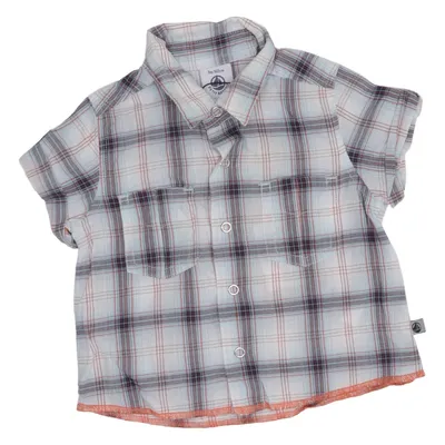 Chemise à manches courtes (Bleu, Blanc, Orange) de Petit Bateau Coton