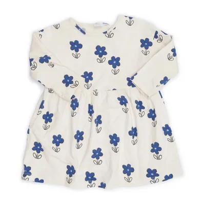 Klänning (Vit, Blå) från Lindex Kids Bomull