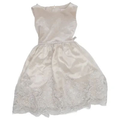 Robe de fille de fleur (Beige) de Sweet Heart Rose Élasthane, Fibre métallique, Polyester