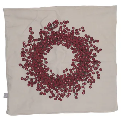 Cushion cover (Beige, Red) from Jotex Cotton