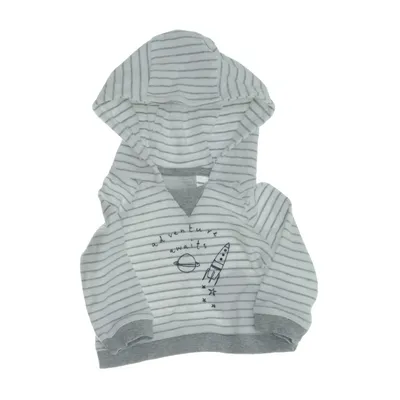 Hættetrøje (Hvid, Grå) fra The Little White Company Økologisk bomuld