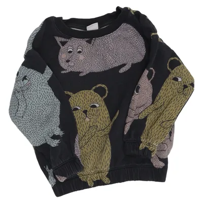 Sweatshirt (Blå, Flerfarvet) fra Lindex Kids Bomuld, Polyester