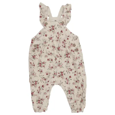 Hängselbyxor (Beige, Röd) från Newbie by KappAhl Bomull