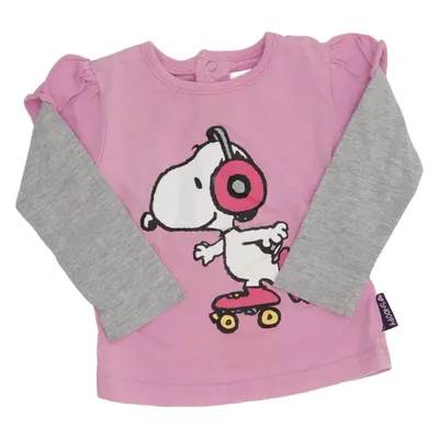 T-shirt à manches longues (Rose, Gris, Multicolore) de Snoopy Coton