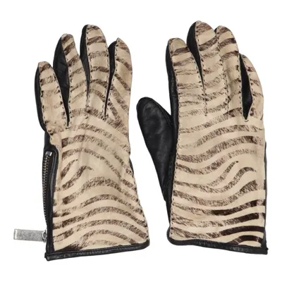 Leren handschoenen (Zwart) van Karen Millen Acryl, Leer