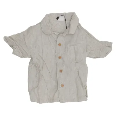 Korte mouwen shirt (Beige) van H&M Baby Katoen, Linnen