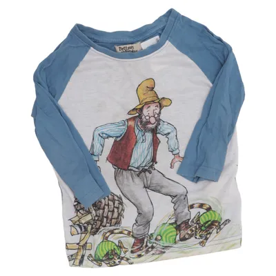 Långärmad t-shirt (Blå, Vit, Flerfärgad) från Pettson och Findus Bomull