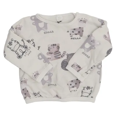 Sweatshirt (White, Gray) from Next Baby Cotton, Recycled polyester