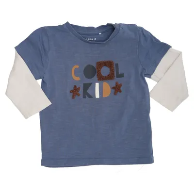 Långärmad t-shirt (Blå, Flerfärgad) från Name It Ekologisk bomull