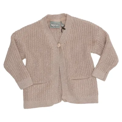 Cardigan (Beige) de Maya Coton, Fibre métallique, Polyester