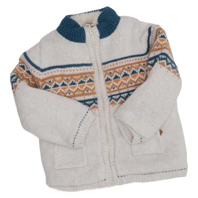 Strickjacke (Beige, Blau, Orange) von Sergent Major