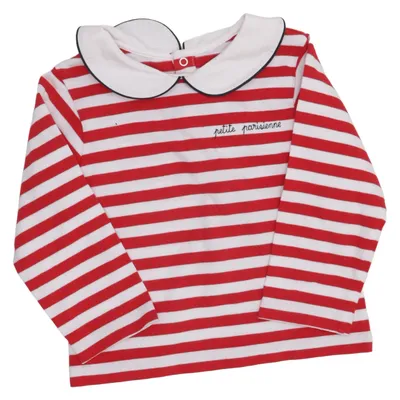 Langærmet t-shirt (Rød, Hvid) fra Jacadi Bomuld