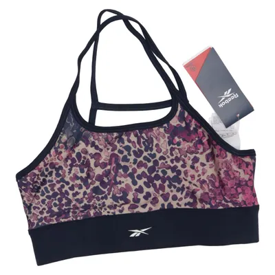 Sports-BH (Lilla, Sort, Flerfarvet) fra Reebok Elastan, Polyester